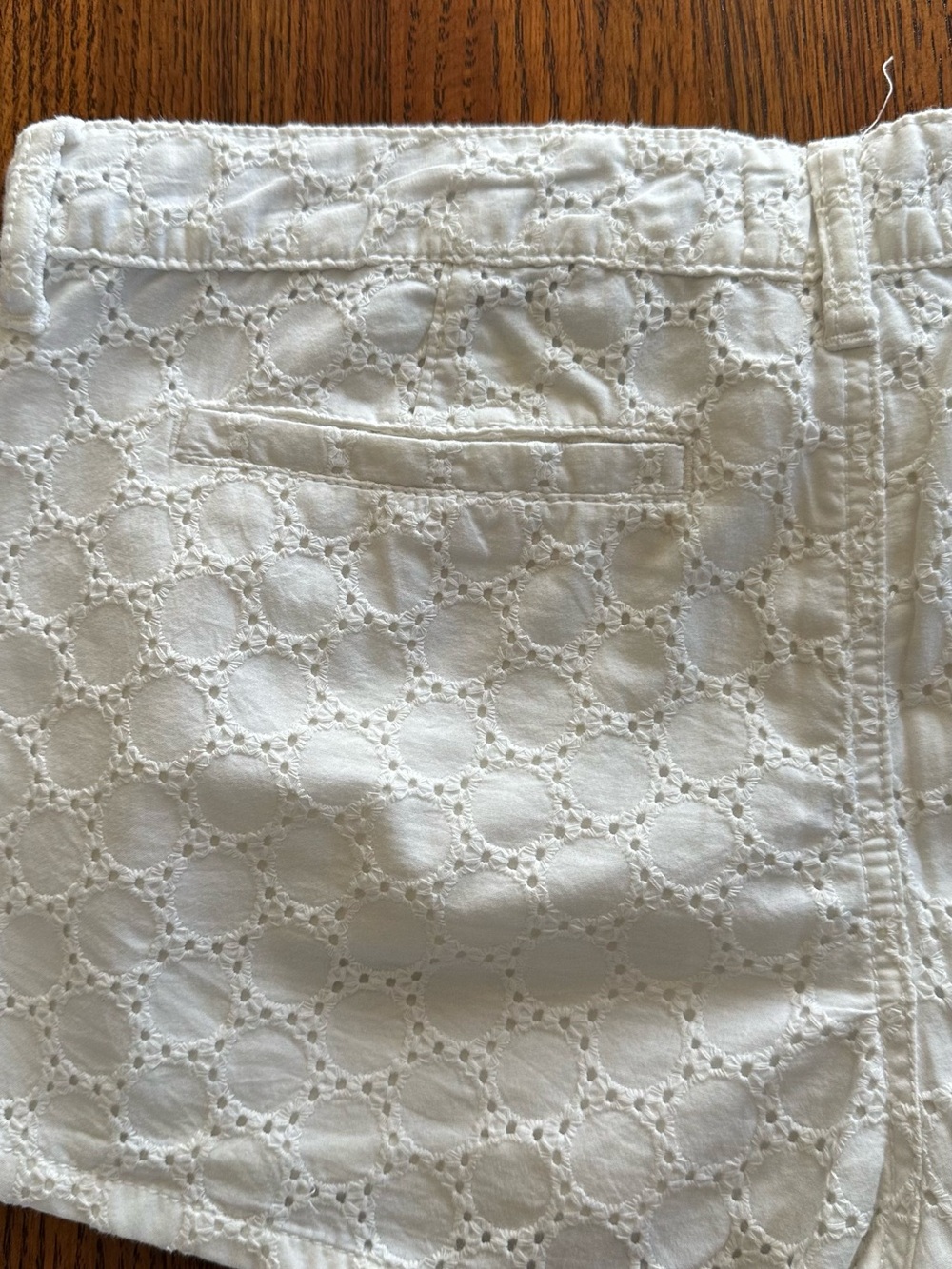 SO White Eyelet High Waist Shorts - Picture 6 of 7